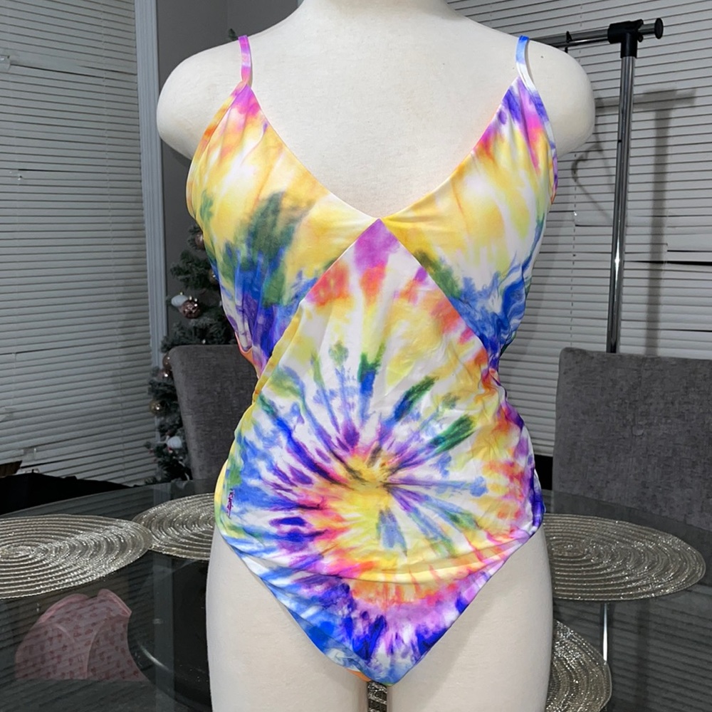 Ralph Lauren multicolor tie dye one piece monokini